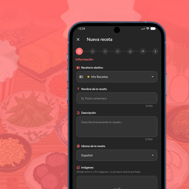 Creador de recetas de Oishii
